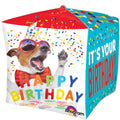 BIRTHDAY PETS CUBEZ FOIL BALLOONS HELIUM Filled