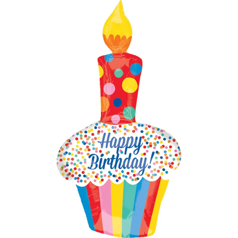 SS BRIGHT BIRTHDAY CAKE FOIL BALLOON - Helium Filled