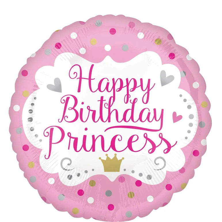18C HAPPY BIRTHDAY PRINCESS FOIL BALLOON - Helium Filled