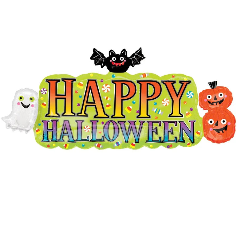 SS HAPPY HALLOWEEN BANNER FOIL BALLOONS - HELIUM Filled