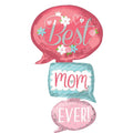 SS BEST MOM EVER BUBBLES GIANT MULTI FOIL BALLOONS - HELIUM Filled