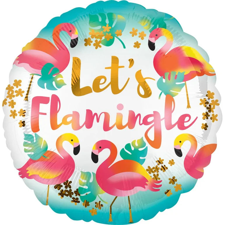 18C LET'S FLAMINGLE FOIL BALLOONS - HELIUM Filled