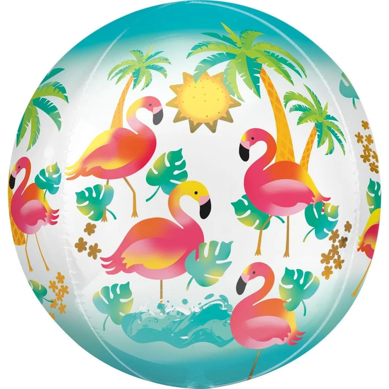 LET'S FLAMINGLE ORBZ FOIL BALLOONS - HELIUM Filled