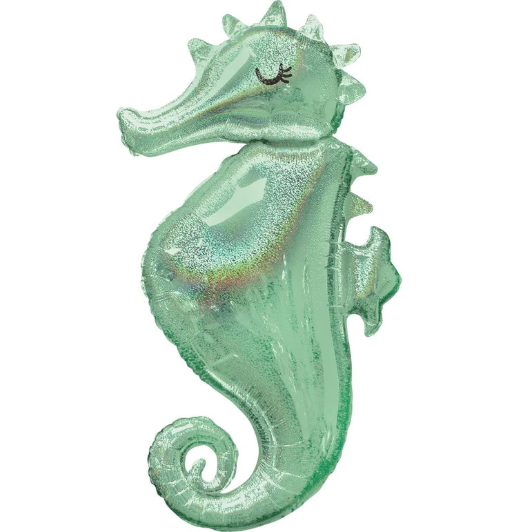 SS MERMAID WISHES & KISSES SEAHORSE FOIL BALLOON - HELIUM Filled