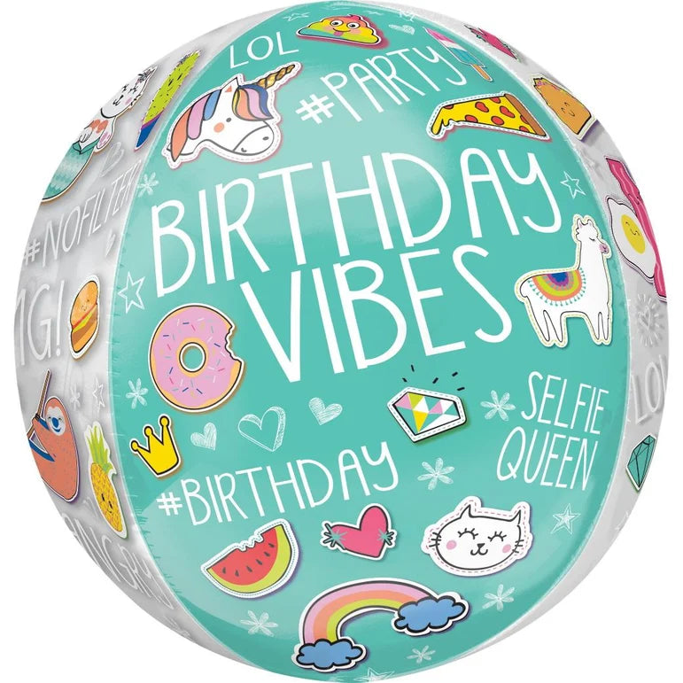 SELFIE CELEBRATION CLEAR ORBZ FOIL BALLOONS - Helium Filled