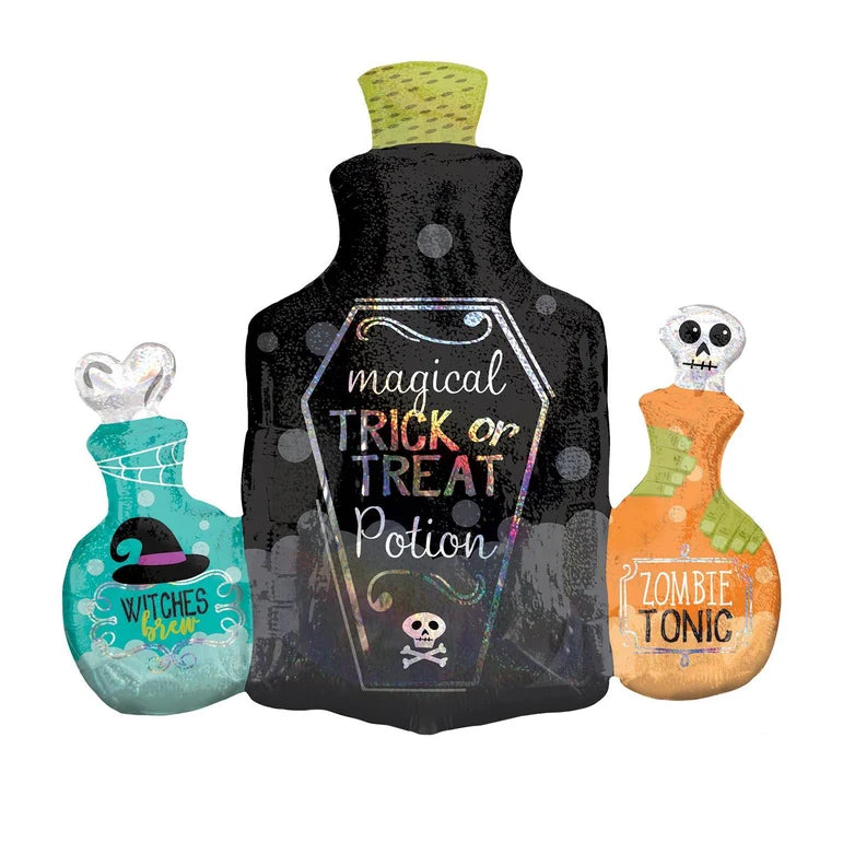 SS POTION BOTTLES HOLOGRAPHIC FOIL BALLOONS HELIUM Filled