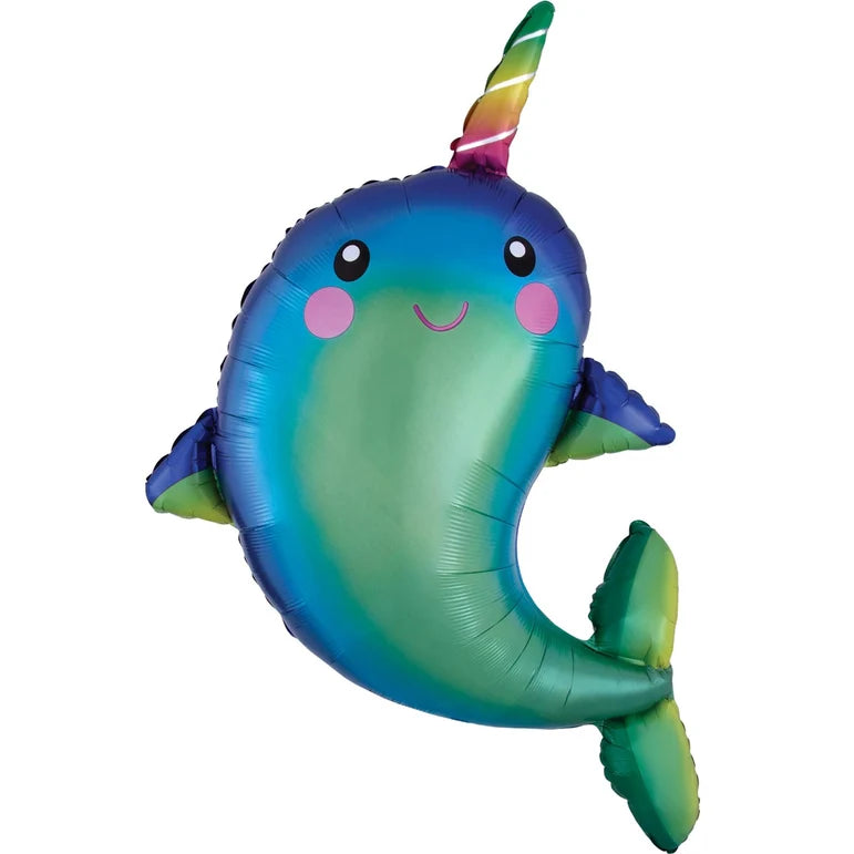 SS HAPPY NARWHAL FOIL BALLOON - HELIUM Filled