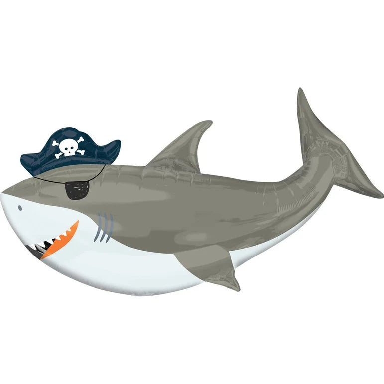 SS AHOY BIRTHDAY SHARK FOIL BALLOON - Helium Filled