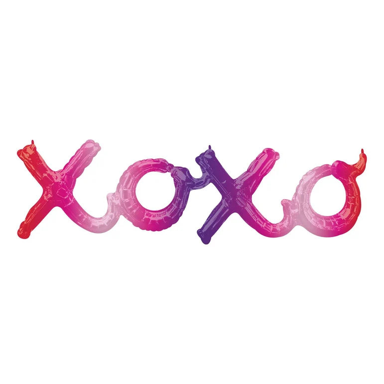 XOXO SCRIPT OMBRE Foil Balloon Banner - AIR-FILLED (NON-FLYING)