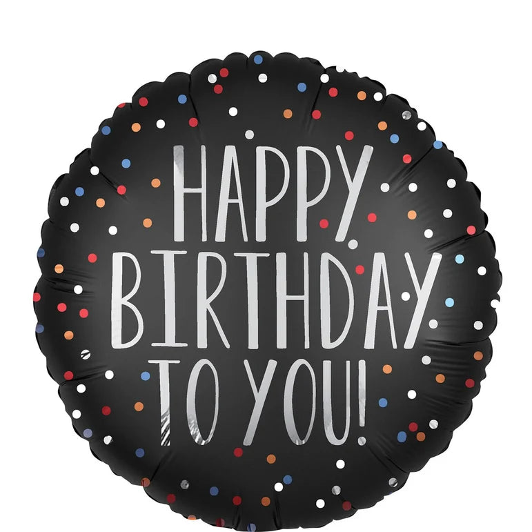 18C HAPPY BIRTHDAY TO YOU SATIN FOIL BALLOON - Helium Filled