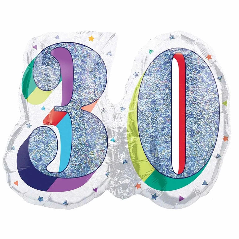 SS HERE'S TO YOUR BIRTHDAY 30 FOIL BALLOON - Helium Filled
