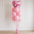 3D Jumbo Baby GIRL Heart NewBorn Balloon Bouquet