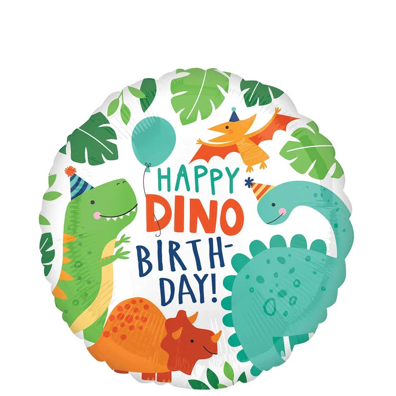 18C DINOMITE PARTY FOIL BALLOON - Helium Filled