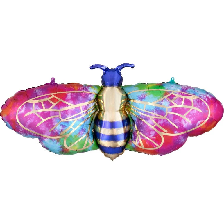 SS TIE-DYE BEE FOIL BALLOONS - HELIUM Filled