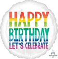 18C HAPPY BIRTHDAY LETS CELEBRATE FOIL BALLOON - Helium Filled