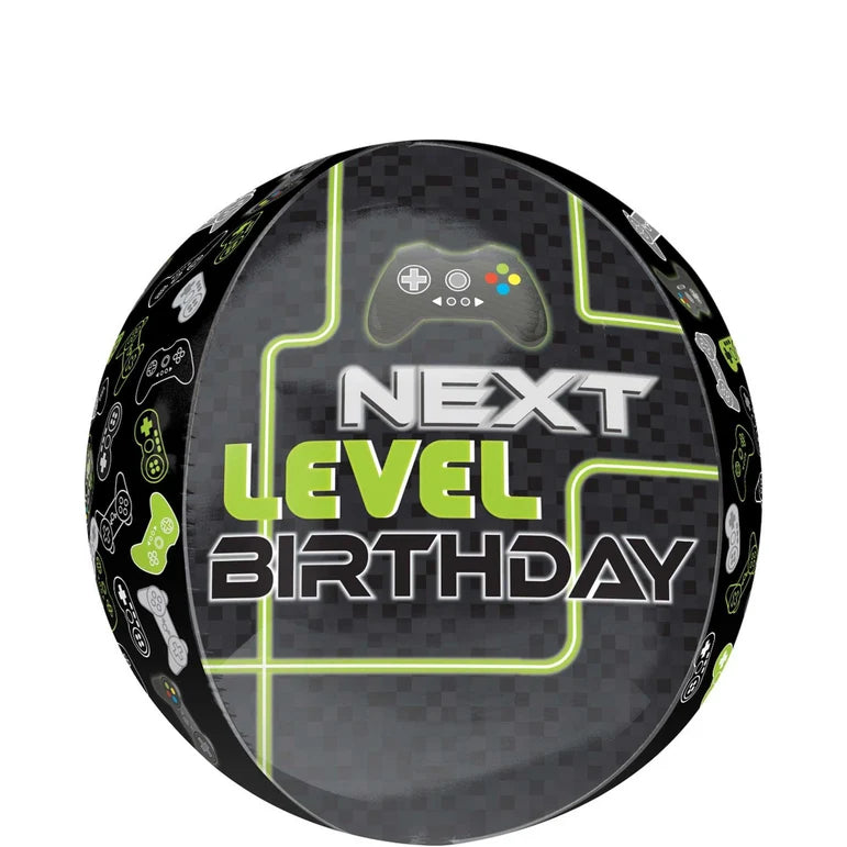 LEVEL UP BIRTHDAY ORBZ FOIL BALLOONS - Helium Filled