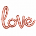 LOVE SCRIPT ROSEGOLD Foil Balloon Banner - AIR-FILLED (NON-FLYING)