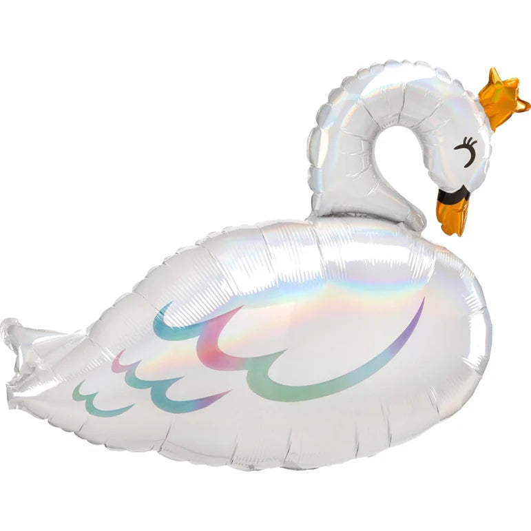 SS SWAN IRIDISCENT FOIL BALLOONS - HELIUM Filled