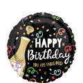 18C HAPPY BIRTHDAY GOLD BUBBLY FOIL BALLOON - Helium Filled