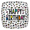 18C BIRTHDAY RAINBOW LEOPARD FOIL BALLOON - Helium Filled