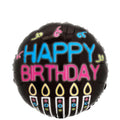 18C NEON BIRTHDAY FOIL BALLOON - Helium Filled