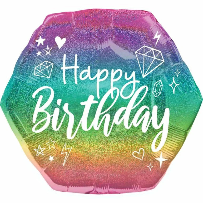 SS SPARKLE BIRTHDAY FOIL BALLOON - Helium Filled