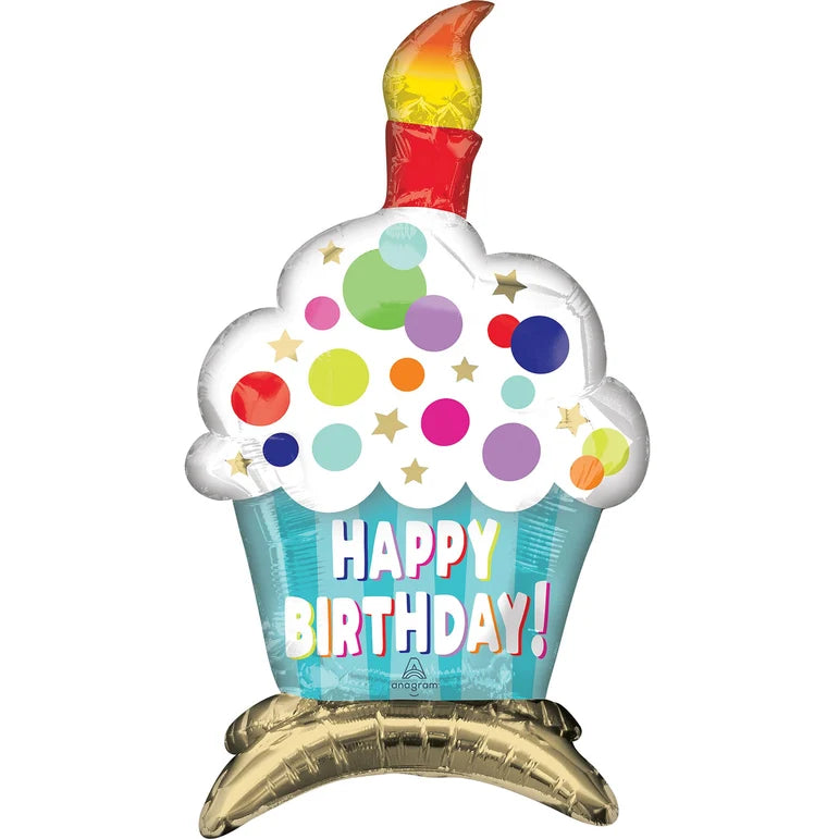 HAPPY BIRTHDAY CUPCAKE AIR-FILLED TABLE CENTERPIECE