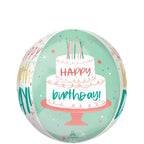 HAPPY CAKE DAY ORBZ FOIL BALLOONS - Helium Filled