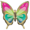SS BEAUTIFUL TROPICAL BUTTERFLY FOIL BALLOONS - air-filled