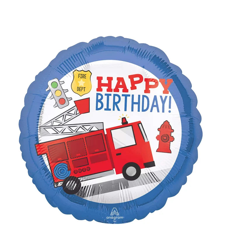 18C FIRST RESPONDER HAPPY BIRTHDAY FOIL BALLOON - Helium Filled