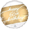18C GOLDEN AGE 60TH BIRTHDAY SATIN FOIL BALLOON - Helium Filled