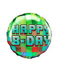 18C PIXEL PARTY HAPPY BIRTHDAY FOIL BALLOON - Helium Filled