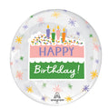 CLEARZ HAPPY BIRTHDAY ORBZ FOIL BALLOONS HELIUM Filled