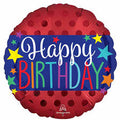 18C SATIN HAPPY BIRTHDAY BANNER FOIL BALLOON - Helium Filled