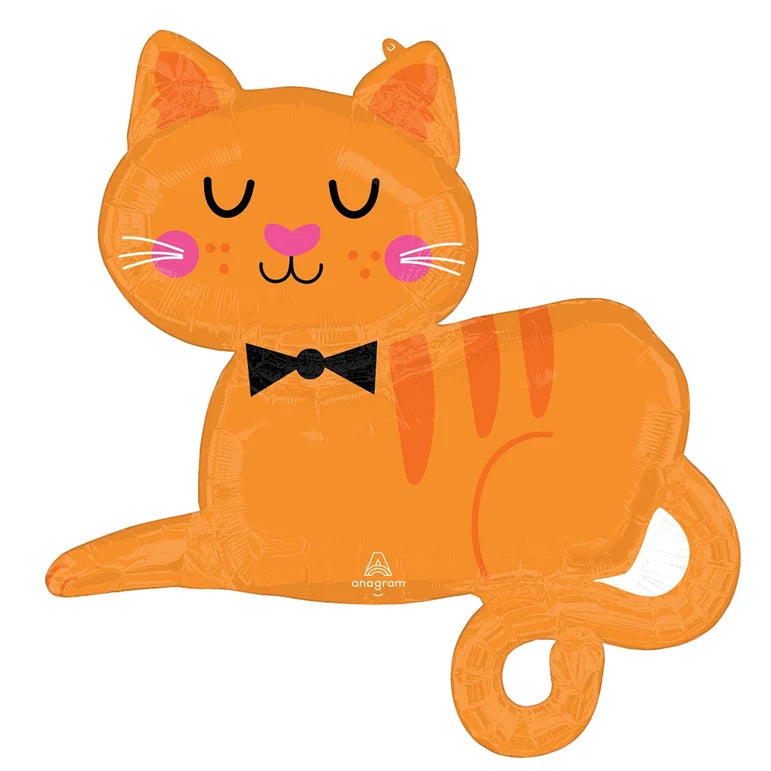 SS ORANGE TABBY CAT FOIL BALLOONS - HELIUM filled