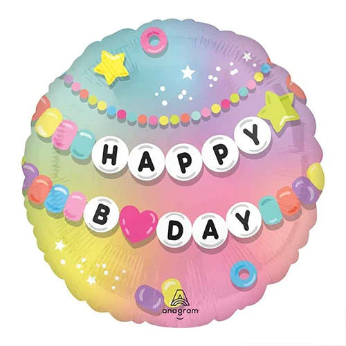 18C FRIENDSHIP BAND BIRTHDAY FOIL BALLOON - Helium Filled