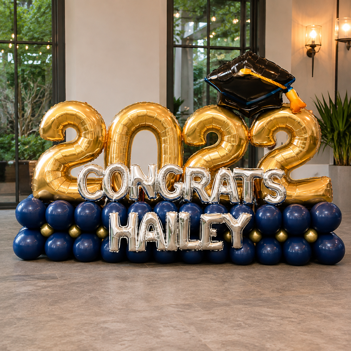 Any Four Number Glam CONGRATS GRAD Balloon Arrangement PRE ORDER 1 DAY In ADVANCE