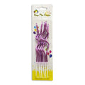 Pink Magenta Swirl Single Party Candles - 6pcs