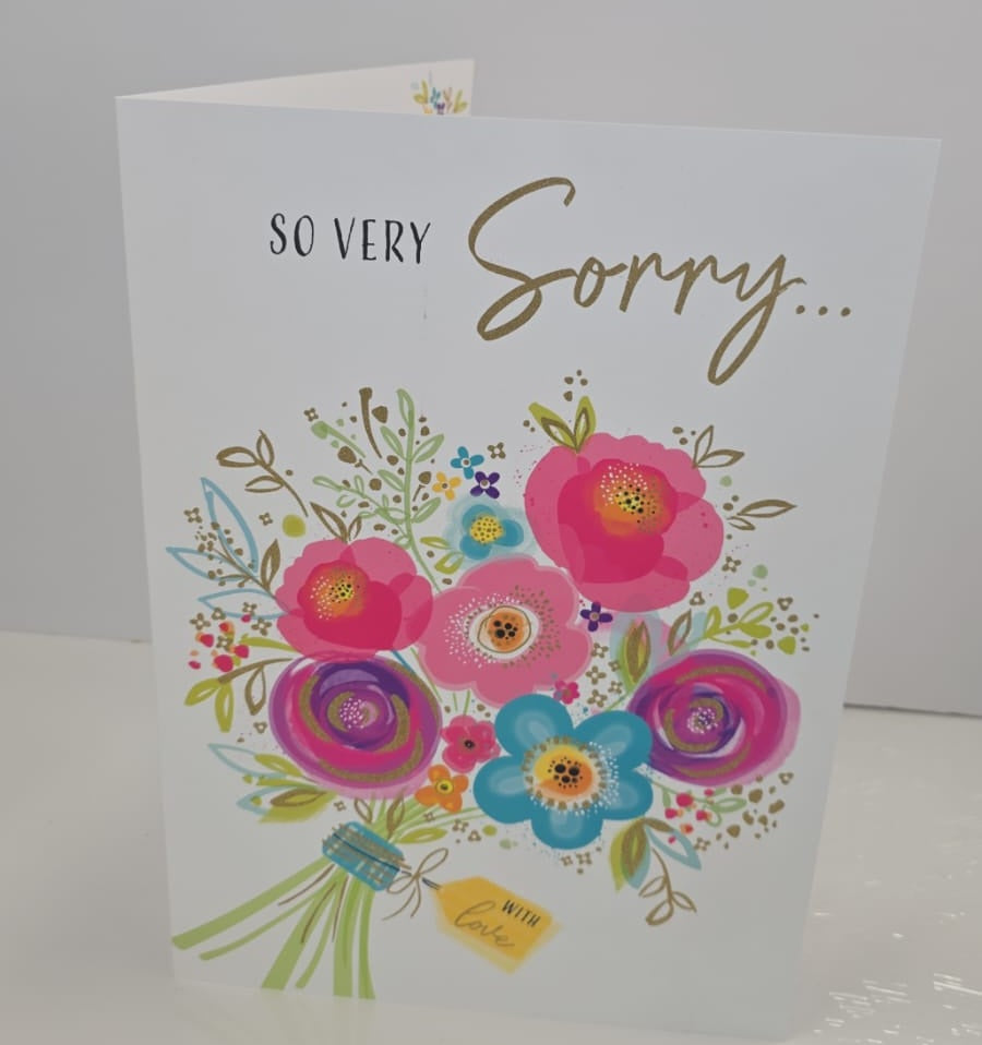 SO VERY Sorry WITH love JUMBO Blank Greeting Card