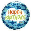 18C BIRTHDAY FUN SHARK FOIL BALLOON - Helium Filled