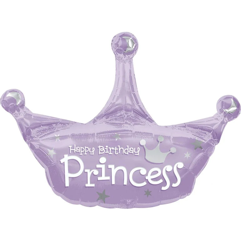 SS BIRTHDAY PRINCESS CROWN FOIL BALLOON - Helium Filled