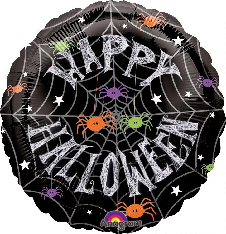 18C SPOOKY SPIDER FOIL BALLOONS HELIUM Filled