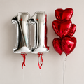 Any Two Number Heart Birthday All Foil Balloon Set