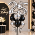 Any Two Number Silver Chrome Glam Balloon Bouquet