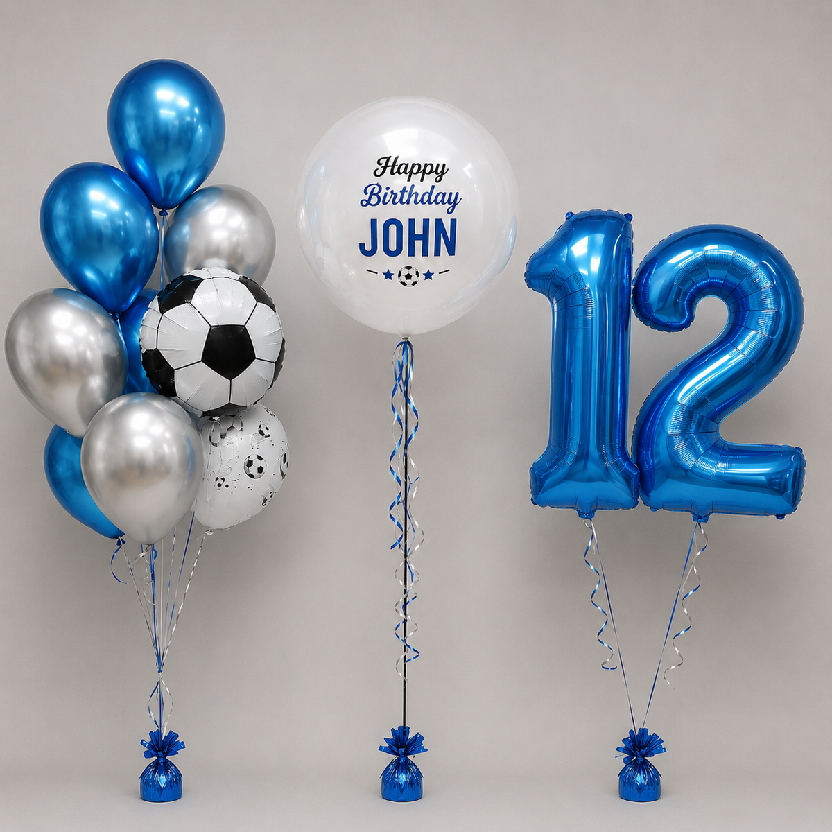 Any Two Number Soccer Party Balloon Bouquet Set