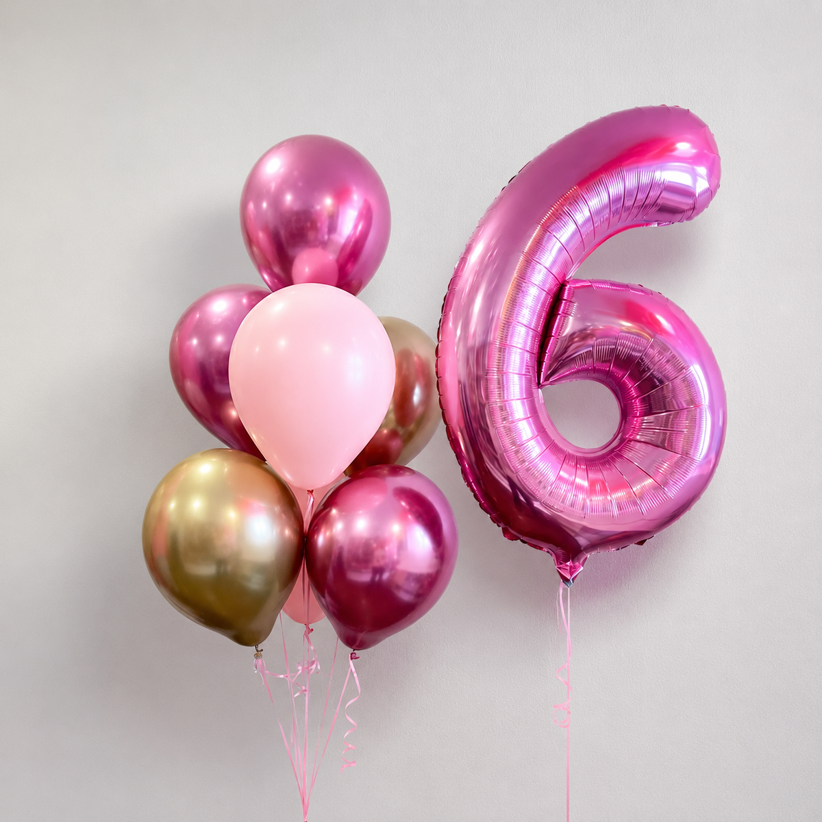 Any Number Magenta & Pink Balloon Bouquet