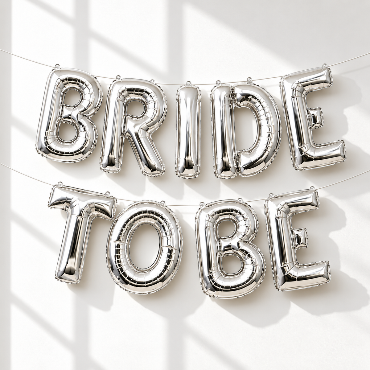 BRIDE TO BE SILVER Foil Balloon Banner - AIR-FILLED (NON-FLYING)