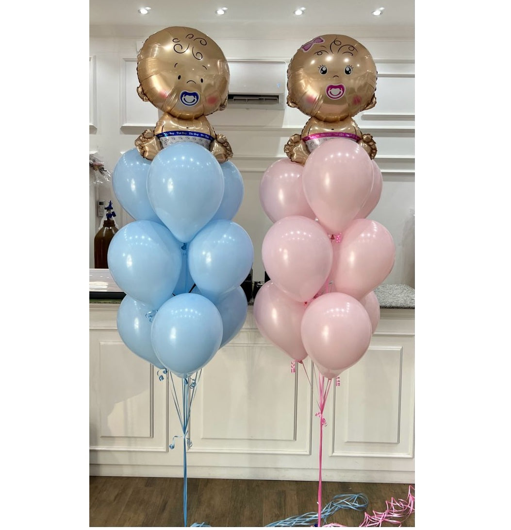 Baby on Diaper Boy or Girl NewBorn Balloon Bouquet
