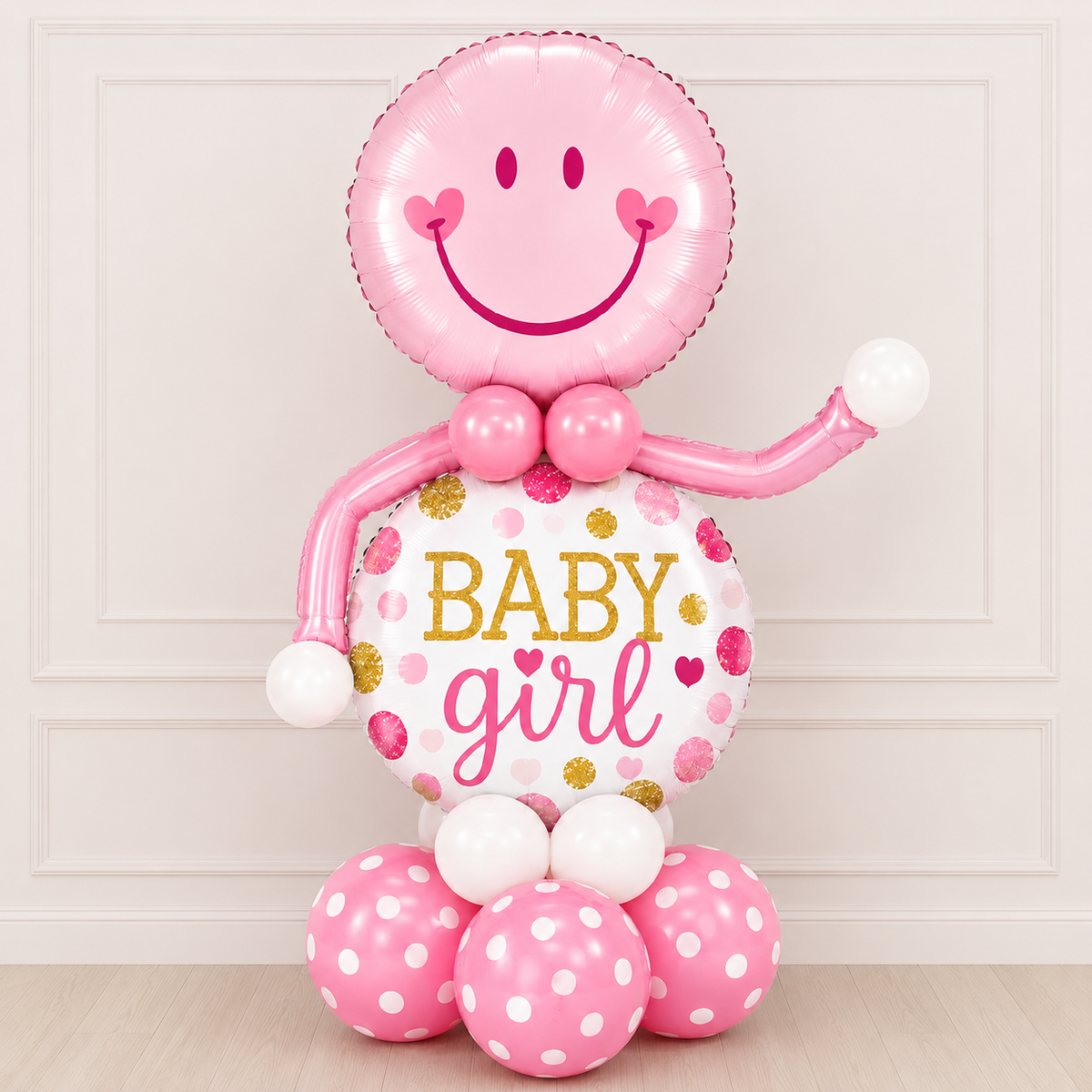 Baby Girl Balloon Arrangement Mini Standee for TABLE