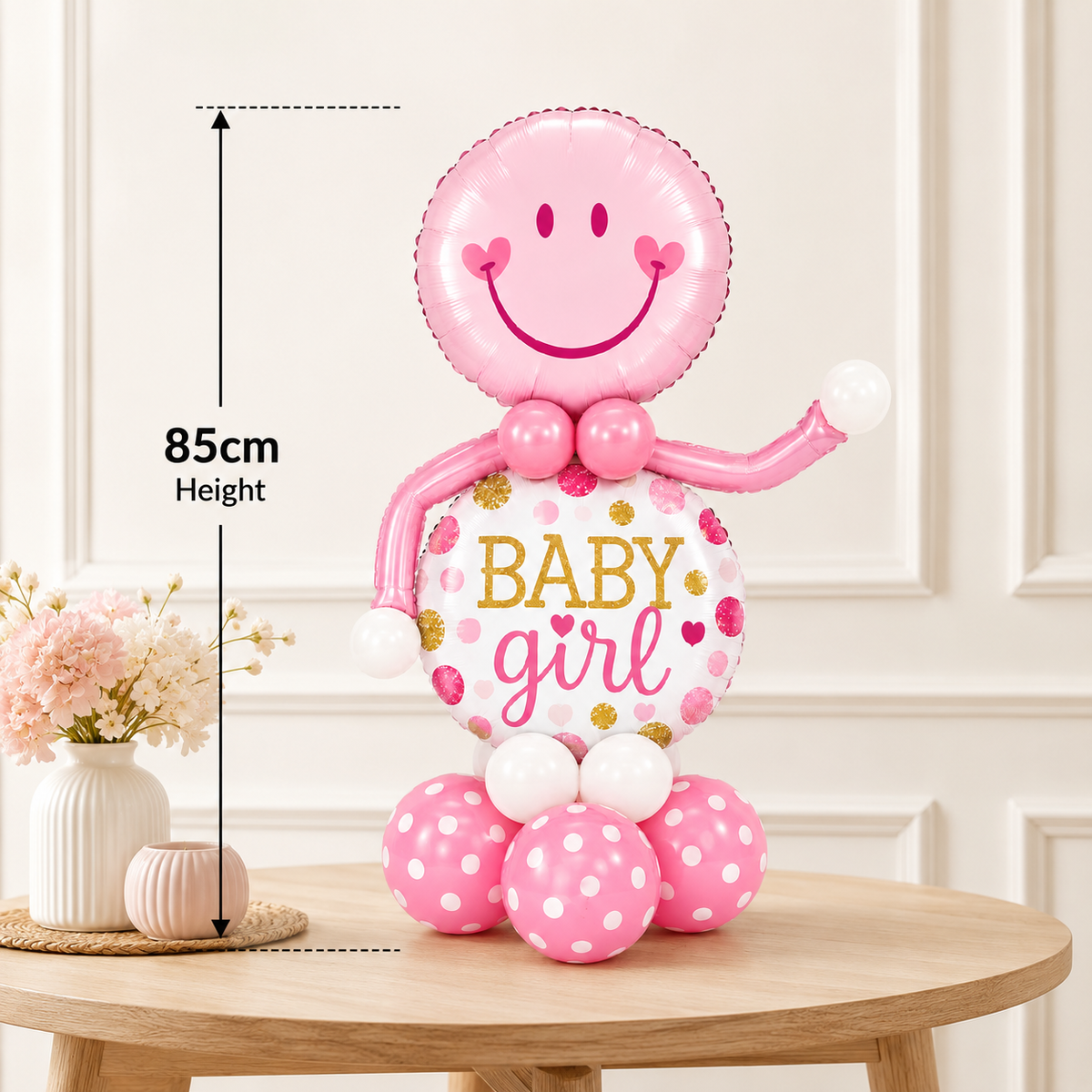 Baby Girl Balloon Arrangement Mini Standee for TABLE